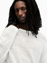 AllSaints White Drax Long Sleeve Crew T-Shirt - Image 3 of 6