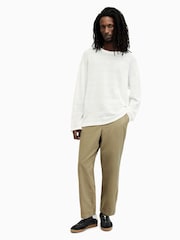 AllSaints White Drax Long Sleeve Crew T-Shirt - Image 4 of 6