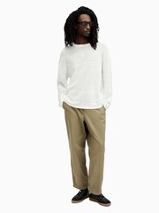 AllSaints White Drax Long Sleeve Crew T-Shirt - Image 5 of 6