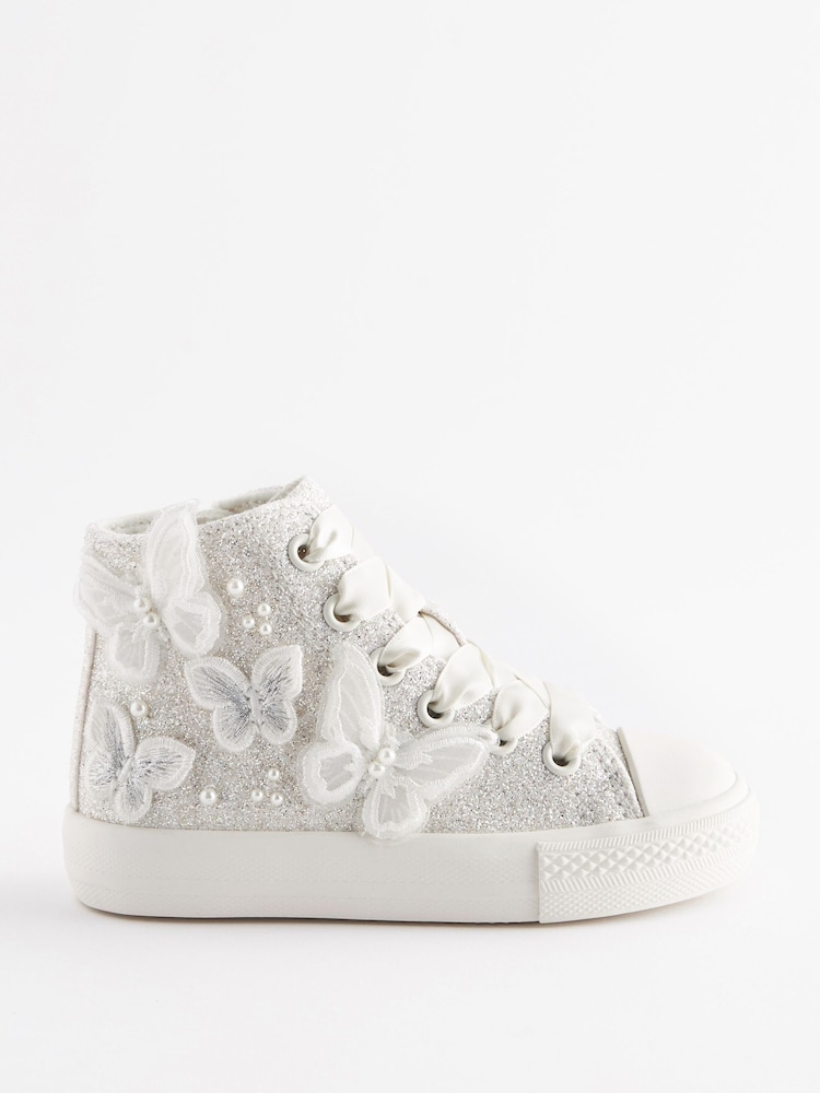 Purpurina blanca - Zapatillas deportivas altas con flores para niñas - Imagen 2 de 6 Purpurina blanca - Zapatillas deportivas altas con flores para niñas - Imagen 2 de 6
