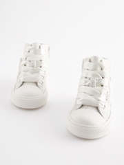 White Glitter Flower Girl High Top Trainers - Image 4 of 6