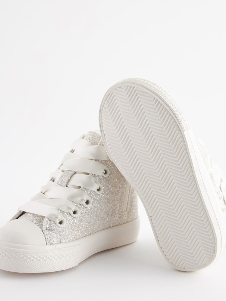 Purpurina blanca - Zapatillas deportivas altas con flores para niñas - Imagen 6 de 6 Purpurina blanca - Zapatillas deportivas altas con flores para niñas - Imagen 6 de 6