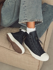 Converse Black Leather Chuck Taylor All Star Trainers - Image 1 of 9