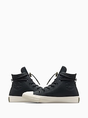 Converse Black Leather Chuck Taylor All Star Trainers - Image 7 of 9