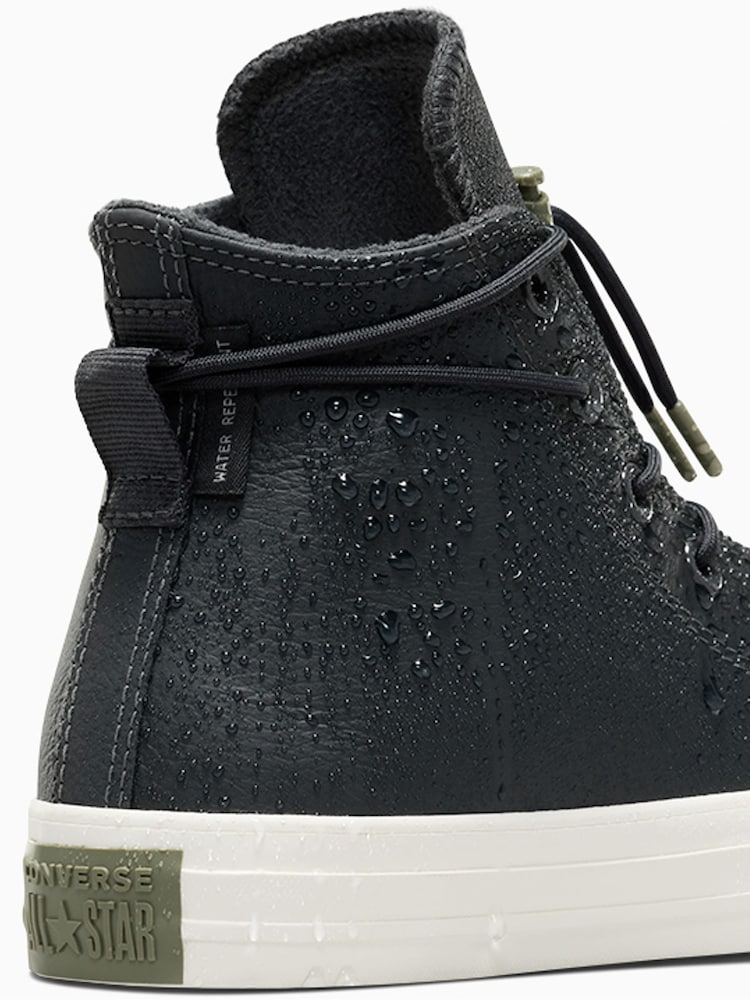 Converse Black Leather Chuck Taylor All Star Trainers - Image 9 of 9
