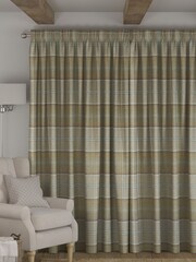 Dark Natural Check Made to Measure Curtains - Image 2 of 9