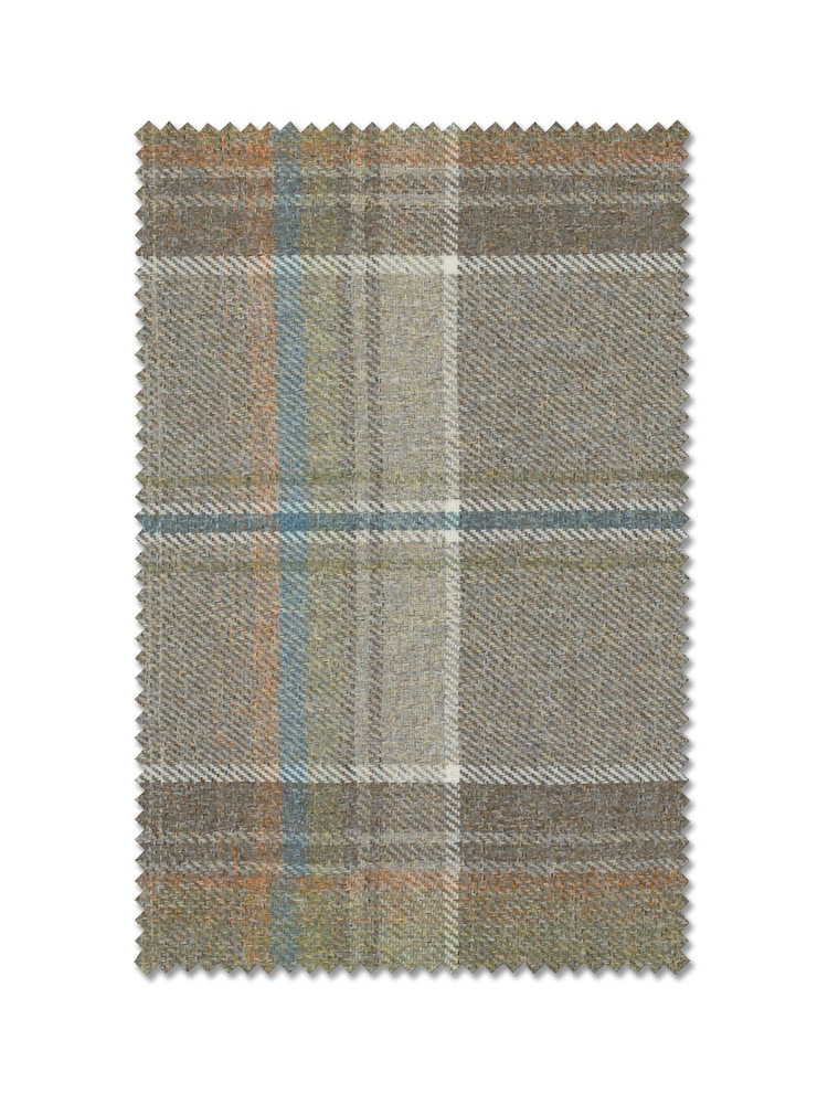 Dark Natural Check Made to Measure Curtains - Image 9 of 9