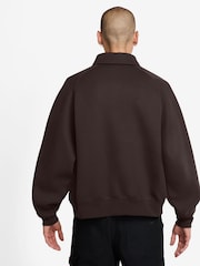 Nike Brown Sportswear Tech Fleece Quarter Zip Top - Image 2 of 3