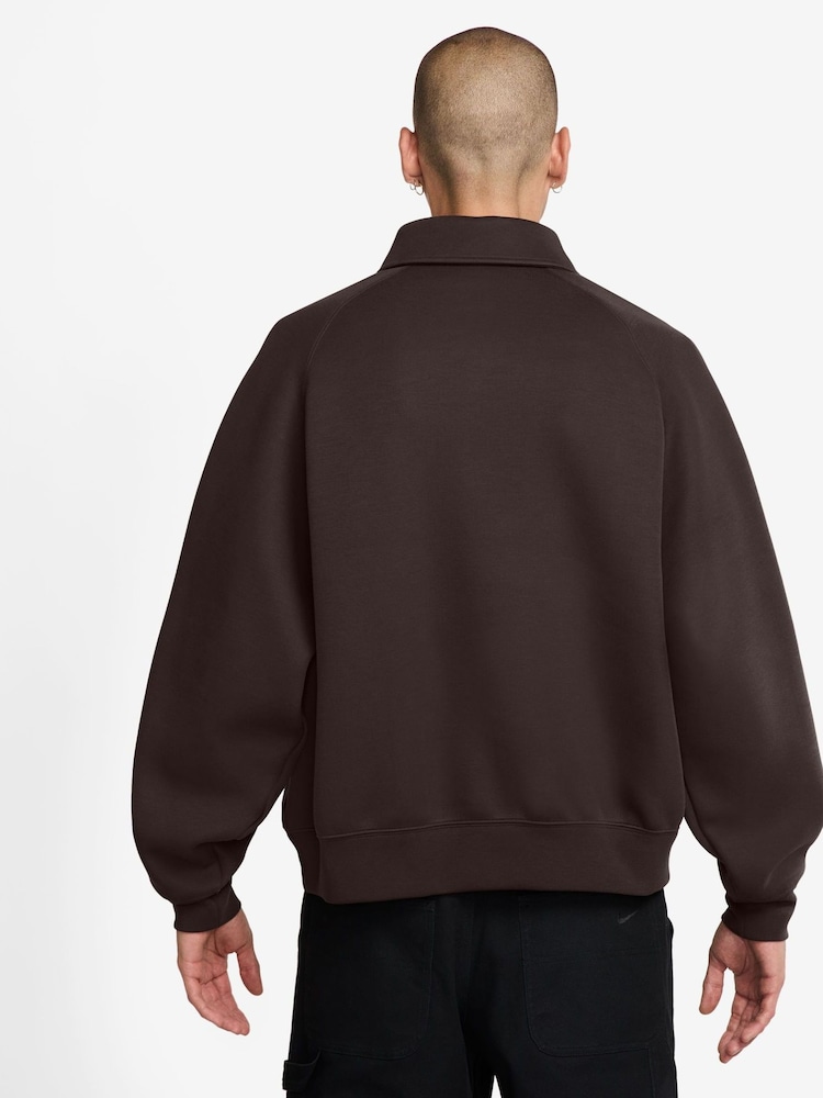 Nike Brown Sportswear Tech Fleece Quarter Zip Top - Image 2 of 3
