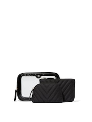Victoria's Secret Black Travel Trio Makeup Bag - Image 1 of 3