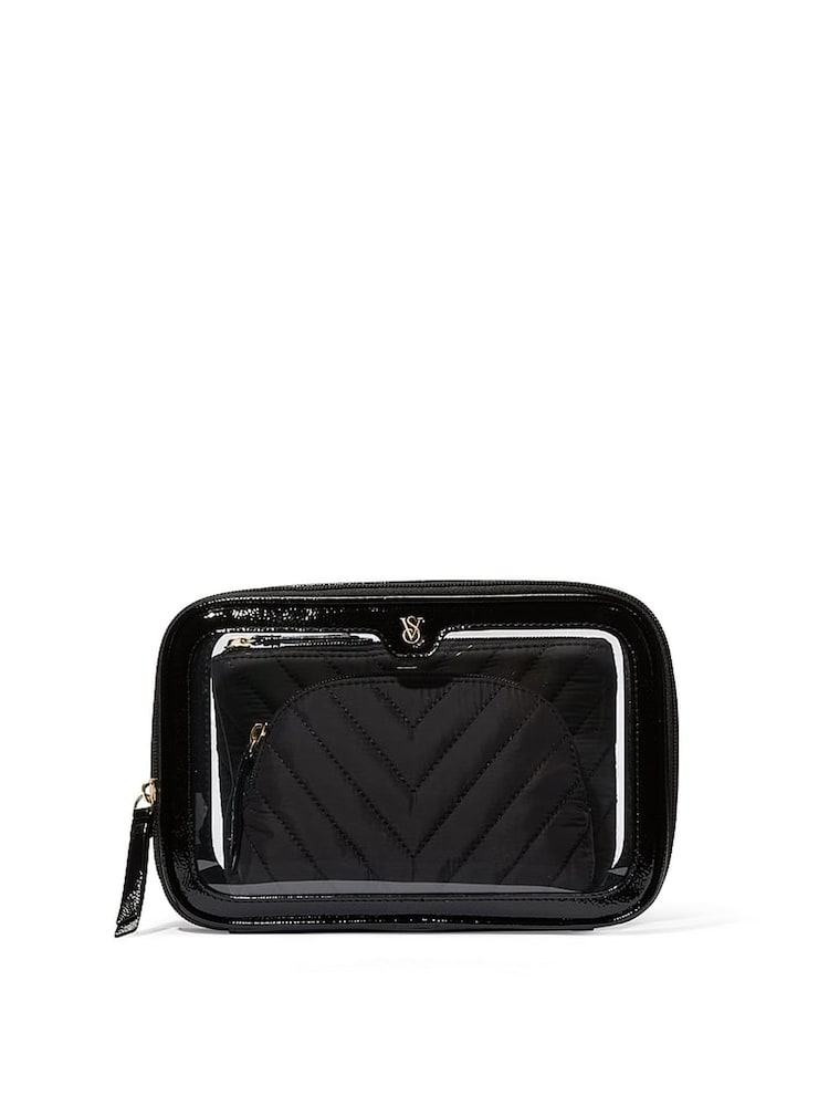 Victoria's Secret Black Travel Trio Makeup Bag - Image 2 of 3