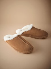 Tan Brown Signature Shearling Mule Slippers - Image 1 of 5