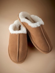 Tan Brown Signature Shearling Mule Slippers - Image 2 of 5