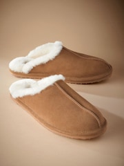 Tan Brown Signature Shearling Mule Slippers - Image 5 of 5