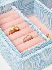 Oliver Bonas Blue Natura Jewellery Box Large - Image 3 of 4