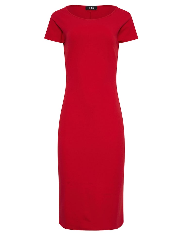 Long Tall Sally Red Flutter Sleeve Scoop Neck Dress - Image 5 of 5
