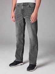 Grey Washed Classic Stretch Relaxed Fit Jeans - Image 1 of 11