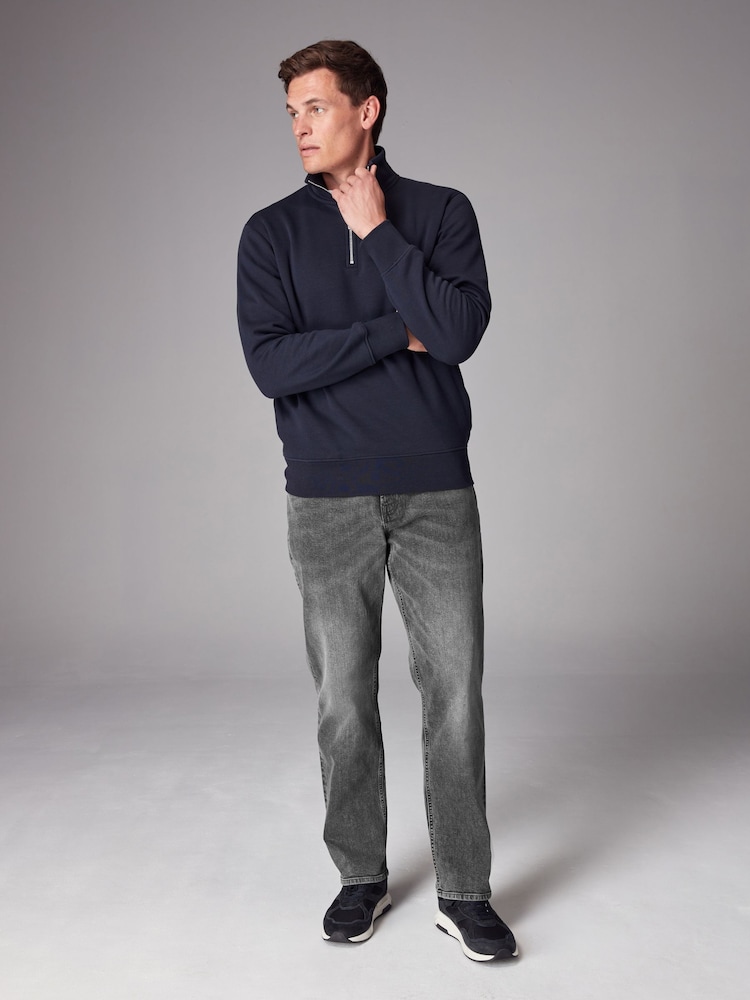 Grey Washed Classic Stretch Relaxed Fit Jeans - Image 2 of 11