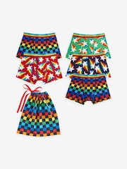 Little Bird by Jools Oliver Multi Boys Star And Checkerboard Trunks 5 Pack - Image 1 of 10