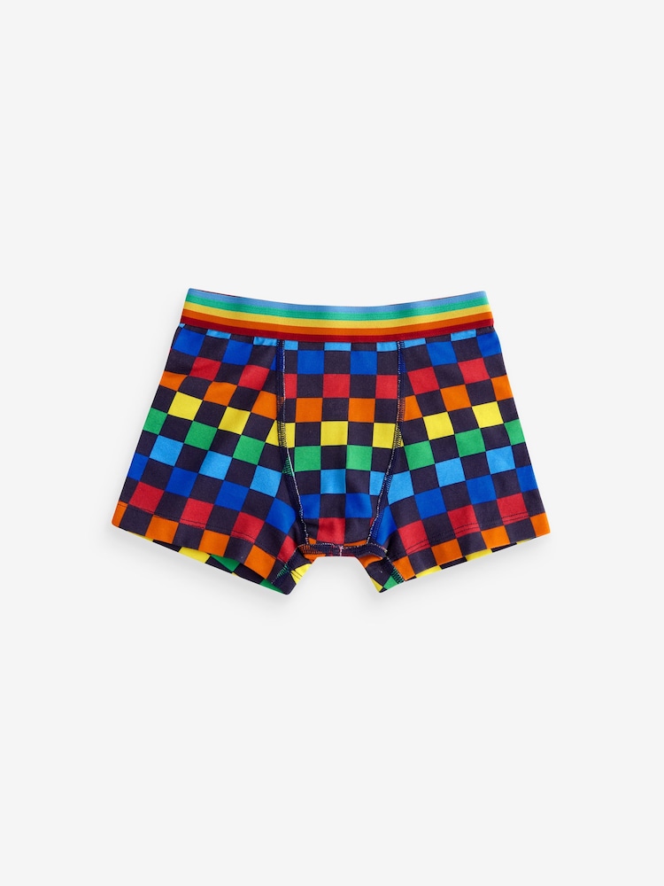 Little Bird by Jools Oliver Multi Boys Star And Checkerboard Trunks 5 Pack - Image 4 of 10