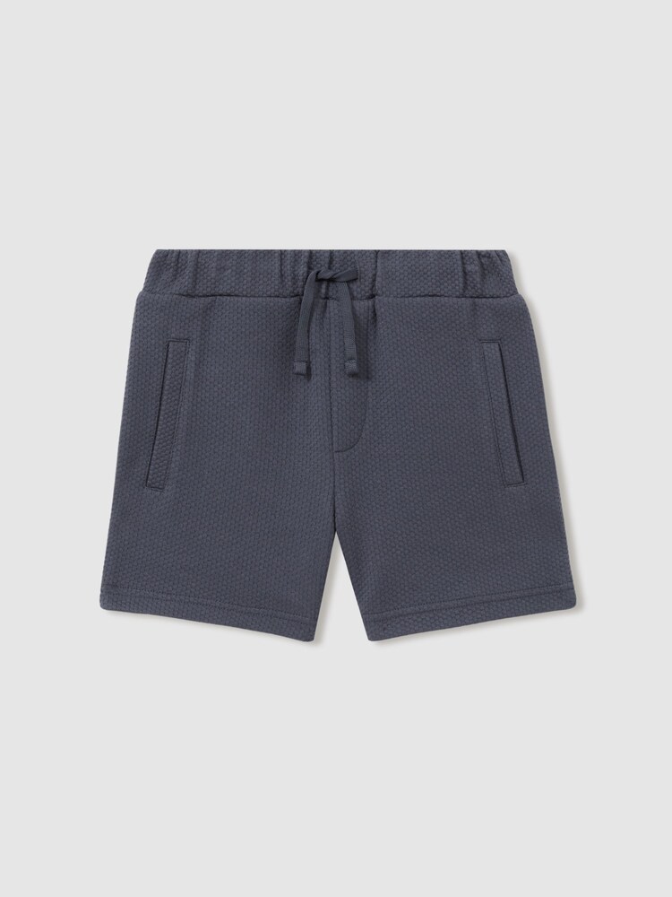 Reiss Steel Blue Robin 13-14 yrs Textured Drawstring Shorts - Image 1 of 5