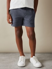 Reiss Steel Blue Robin 13-14 yrs Textured Drawstring Shorts - Image 2 of 5