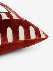Orange Happy To Be Home Cut Velvet Slogan Cushion - Image 5 of 5
