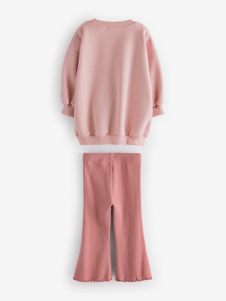 Pink Bow Sweatshirt And Flare Set (3mths-7yrs) - Image 7 of 9