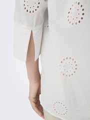 JDY White Broderie Relaxed Summer Shirt - Image 4 of 6