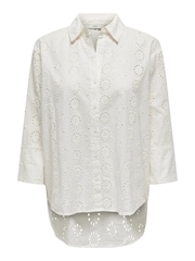 JDY White Broderie Relaxed Summer Shirt - Image 5 of 6