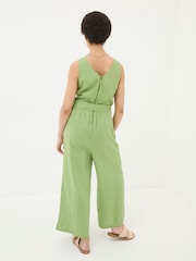 FatFace Liz Green Linen Jumpsuit - Image 3 of 7