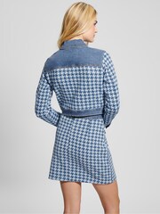 Guess Blue Tweed Cropped Jacket - Image 4 of 4