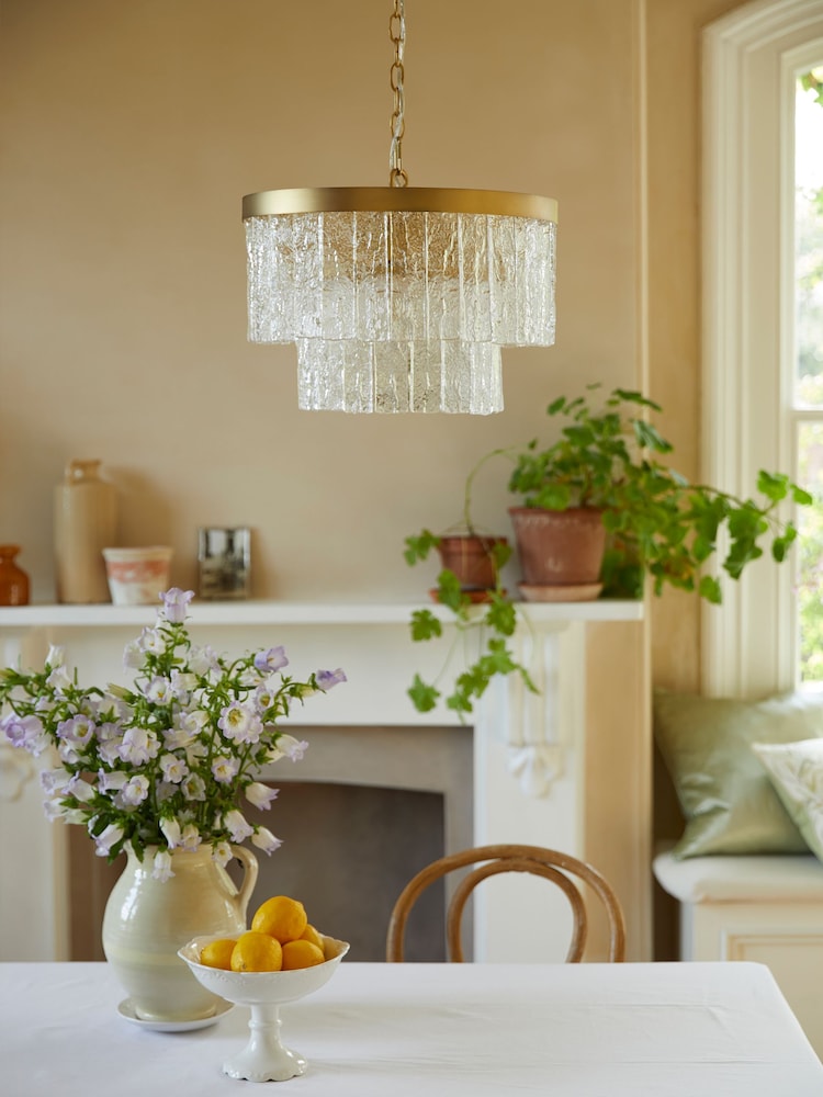 Laura Ashley Brass Durnsford 4 Light Chandelier - Image 2 of 6