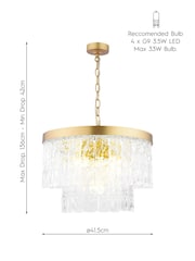 Laura Ashley Brass Durnsford 4 Light Chandelier - Image 6 of 6