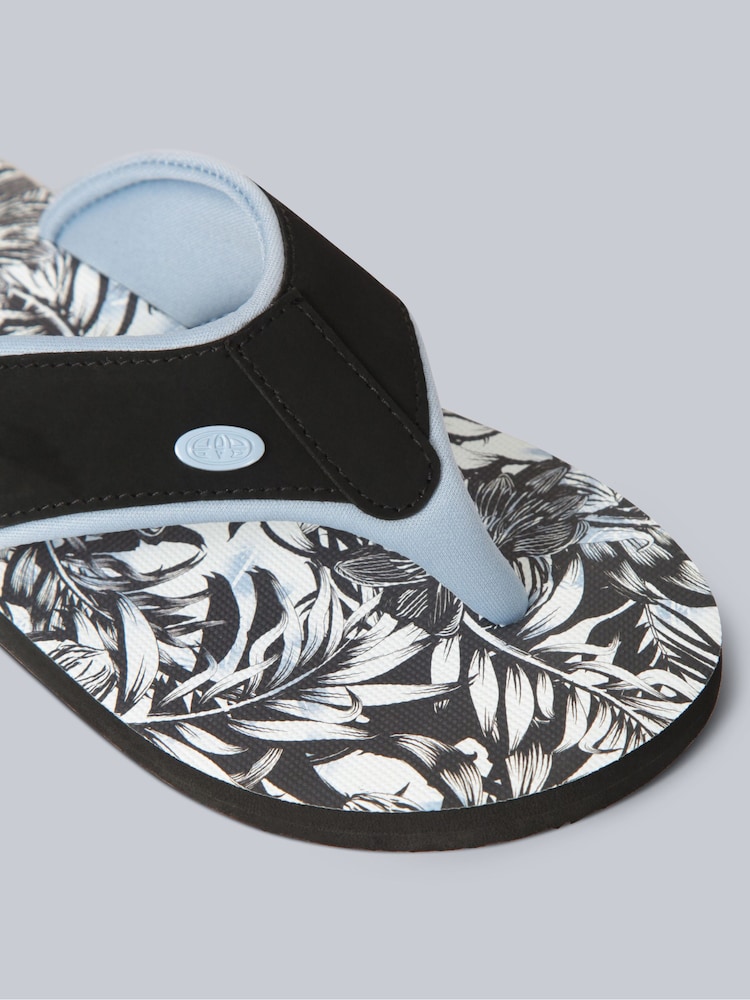 Animal Black Patent Womens Swish Flip-Flops - Image 4 of 5