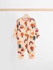 Brown/Khaki Baby Footless Sleepsuits 3 Pack (0mths-3yrs) - Image 6 of 12