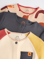 Brown/Khaki Baby Footless Sleepsuits 3 Pack (0mths-3yrs) - Image 8 of 12