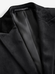 Noir - Slim Fit (Slim Fit) - Self Velours à revers Blazer - Image 11 de 11