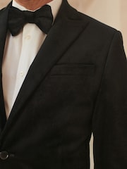 Noir - Slim Fit (Slim Fit) - Self Velours à revers Blazer - Image 4 de 11