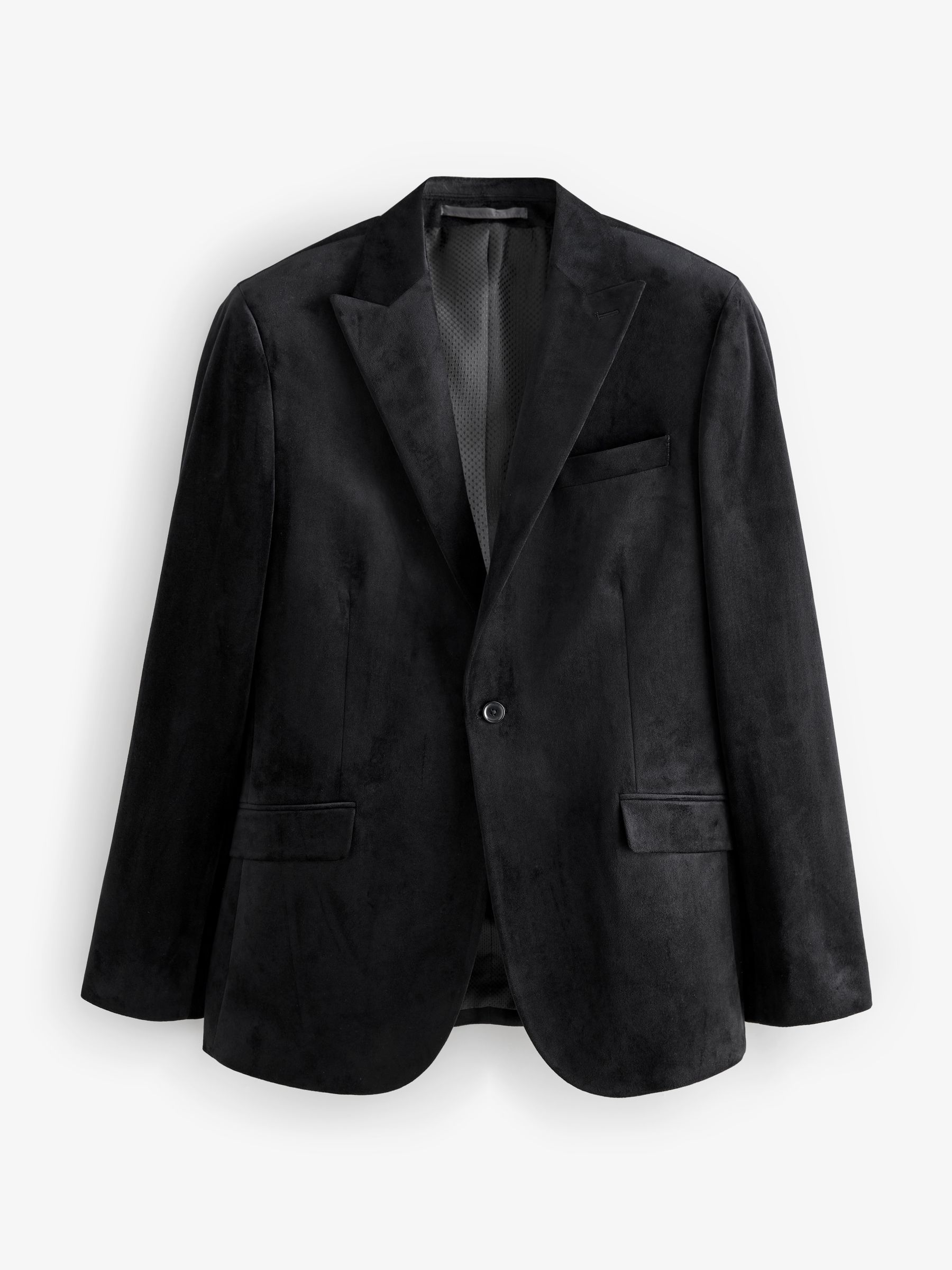 Buy Black Slim Fit Self Lapel Velvet Blazer from the Next UK online shop