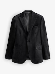 Noir - Slim Fit (Slim Fit) - Self Velours à revers Blazer - Image 7 de 11