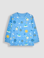 JoJo Maman Bébé Blue Space Glow In the Dark Pyjamas - Image 2 of 5
