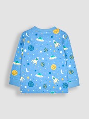 JoJo Maman Bébé Blue Space Glow In the Dark Pyjamas - Image 3 of 5