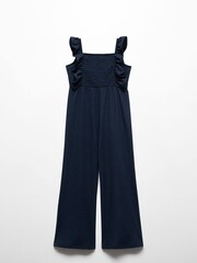 Mango Blue Frilled Long Jumpsuit - Image 1 of 3