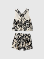 Gap Black/White Linen Cotton Vest Top and Shorts Set (12mths-5yrs) - Image 2 of 2