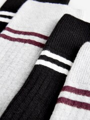Black/Grey Sporty Stripe Knee High Socks 2 Pack - Image 4 of 4