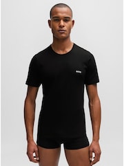 BOSS Black Three-Pack Of Underwear T-Shirts In Cotton Jersey - Image 4 of 5