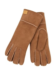 Just Sheepskin Brown Ladies Charlotte Gloves - Image 2 of 4