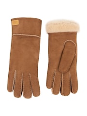 Just Sheepskin Brown Ladies Charlotte Gloves - Image 3 of 4