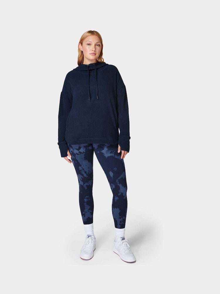 Sweaty Betty Navy Blue Escape Luxe Fleece Hoodie - Image 3 of 9